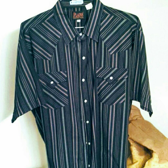 Plains Western Wear Other - Western men's short sleeve stripped shirt